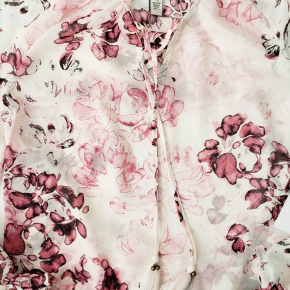 AMERICAN RAG Smocked Tie Front Long Sleeve Top - Picture 5 of 8